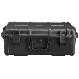 Weatherproof Hard Case, Heavy Duty Protective Dry Box Case with Pre-cut Foam, and Retractable Pull Handles for Travel, Hunting, Military, Tactica