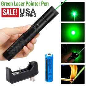 Green Laser Pointer Pen Assassin Visible Lazer+Battery+Charger 1mw (Quantity: 1 pc)